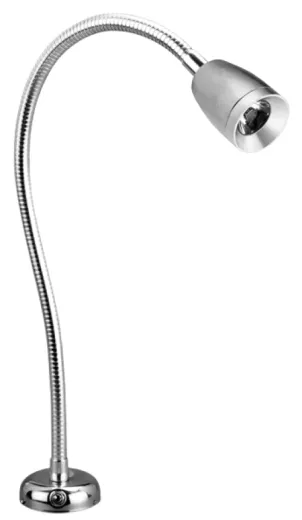 Flexible Led-Kartenleselampe, Messing-Verchromt, 8-30v/1,2w, Led 1x 1w, Warm White, Mit Schalter