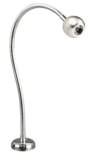 Flexible Led-Kartenleselampe, Messing-Verchromt, 8-30v/1,2w, Led 1x 1w, Warm White, Mit Schalter