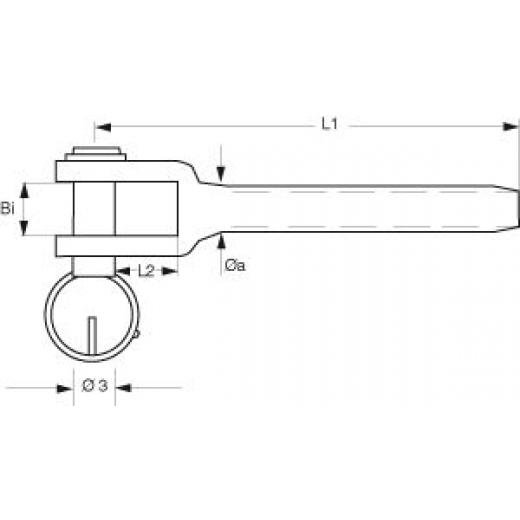 Gabel-Terminal für 4mmØ/Bolzen 8mm /Gabelweite 8mm