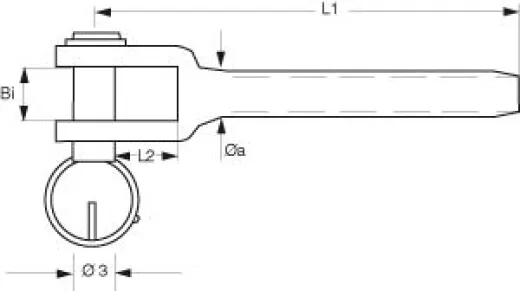 Gabel-Terminal für 6mmØ /Bolzen 11mm /Ringsplint