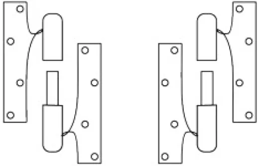 gerolltes Normenscharnier Edelstahl matt rechts