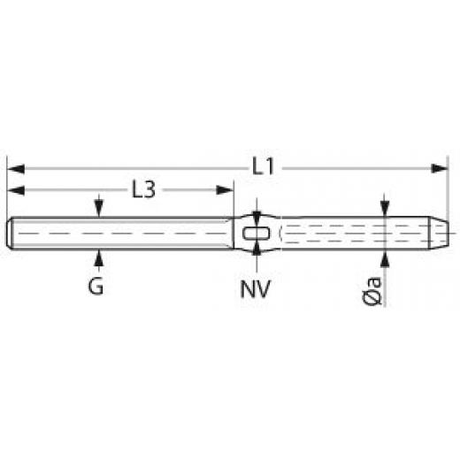 Gewindeterminal M16-Rechtsgewinde für 10mm Draht