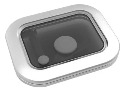Goïot Aluminium Luken Modell Opal 03, Satin, Abm. 285x230mm, Lochmaß 231x176mm, Rahmen 15mm