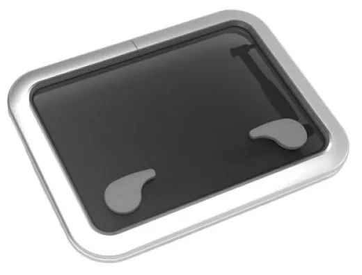 Goïot Aluminium Luken Modell Opal 30, Satin, Abm. 511x381mm, Lochmaß 457x327mm, Rahmen 15mm