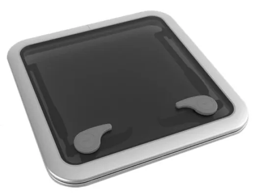 Goïot Aluminium Luken Modell Opal 44, Satin, Abm. 496x496mm, Lochmaß 442x442mm, Rahmen 15mm