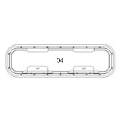 Goïot Bullauge, Aufklappbar, Modell Opal 04, Für Wandstärken 5-33mm, Außenmaße 649x193mm