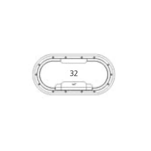 Goïot Bullauge, Aufklappbar, Modell Opal 32, Für Wandstärken 5-33mm, Außenmaße 397x197mm