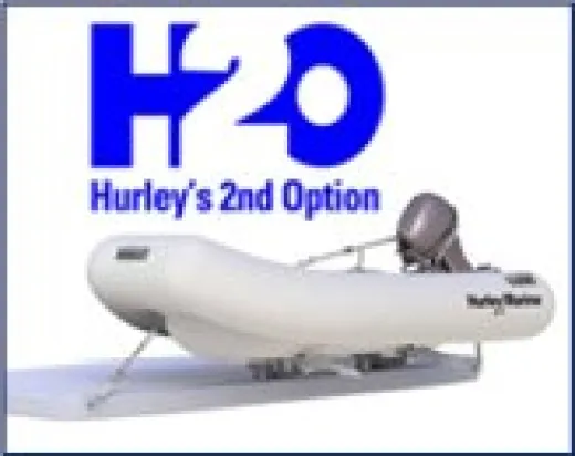 Hurley H2o Davit System 36 Mount Hard Bottom White W / Fußplatte Zu Perm.mount Auf Badeplattform