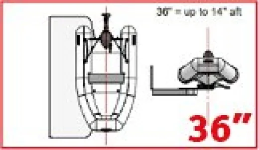 Hurley H2o Davit System 36 Mount Soft Bottom Mit Fußplatte Zur Dauerhaften Befestigung An Der Badeplattform