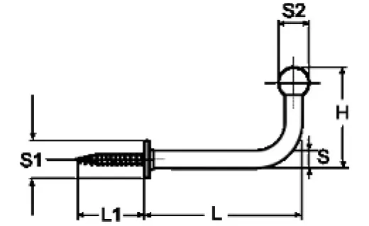 Haken mit Beffe Typ TY Edelstahl pol.38mm (10-St.)