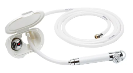 Handdusche Und Mischhahn Mit Einbaukasten, Schlauchlänge=2,5m, Weiß