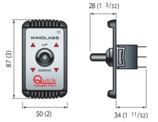 Handschalter für Ankerwinde (schwarz)