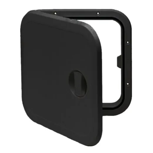 Allpa Kunststoff-Luke, 373x373mm, 180°, Abnehmbar, Schwarz