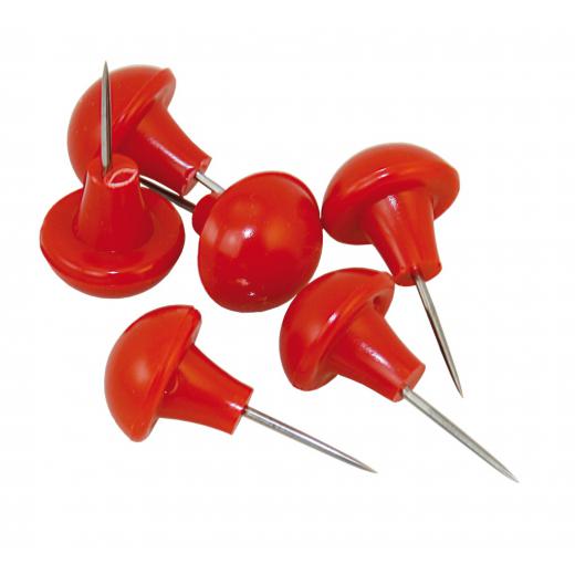 Heftnadeln mit rotem Kunststoff-Kopf (100 Stück)