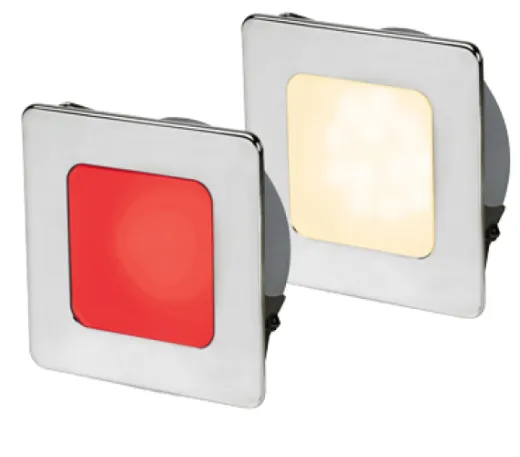 Hella Euroled 95, Gen 2, Niro Ring, Warmweiß/Rot, 78mm, Quadratisch