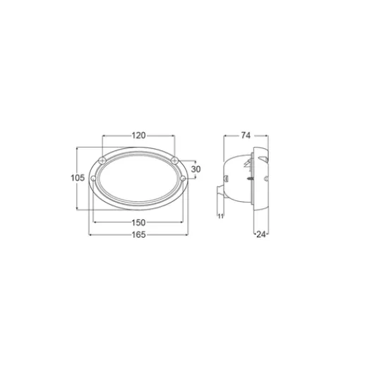 Hella Hal.-Deckscheinwerfer 12V Aufb-100