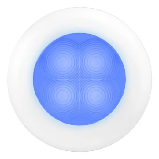 Hella LED RND SL BLUE 24V WHT RIM