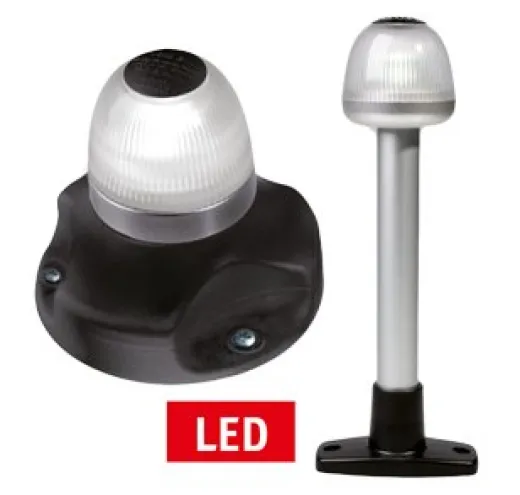 Hella Naviled Vollkreis Rundumlicht Weiß, 9-33v, 360°, 2nm, Schwarzer Fuß, Ø90mm, H=83mm