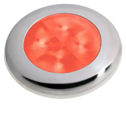 Hella Slim-Line Round Orientierungsleuchte, Rot, 12v Led, Niro Polierter Rand, Ø72mm