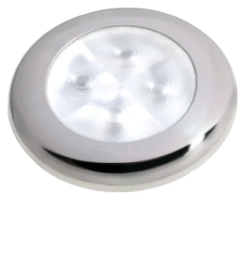 Hella Slim-Line Round Orientierungsleuchte, Weiß, 12v Led, Niro Polierter Rand, Ø72mm