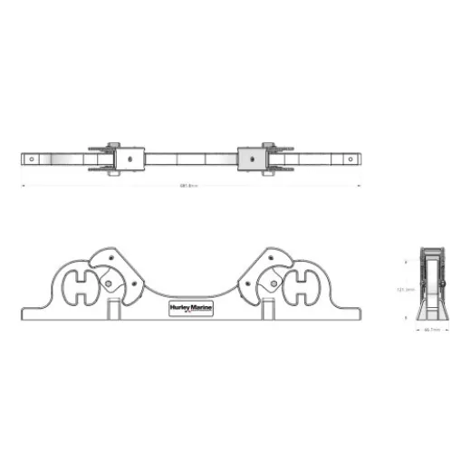 Hurley Chocks (Paar) Schwarz, Passend Für Vorinstalliertes Badeplattform-Schienensystem (Hardware Für Schienen Enthalten)