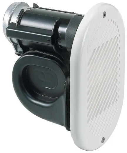 Hurricane Horn - eingebaut (12V, weiß, 147 mm, 190 x 120 mm, 120 dB)