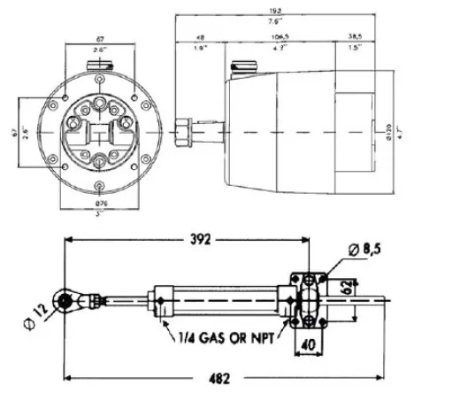 Allpa Hydraulischer Steuersatz 50kgm, Inkl. Pumpe/Zyl./Fitting/Öl (Teleflex)
