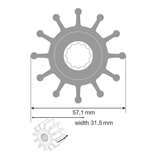 Johnson Impeller für F5 Pumpe MC97EPDM