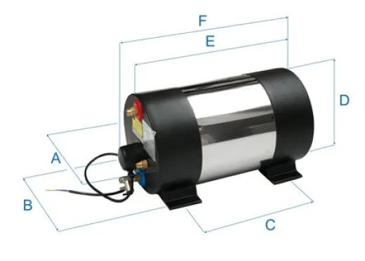 Johnson Niro Marine Warmwasserbereiter Aquah, 500w/30l, Rundes Modell, Gewicht 11,5kg