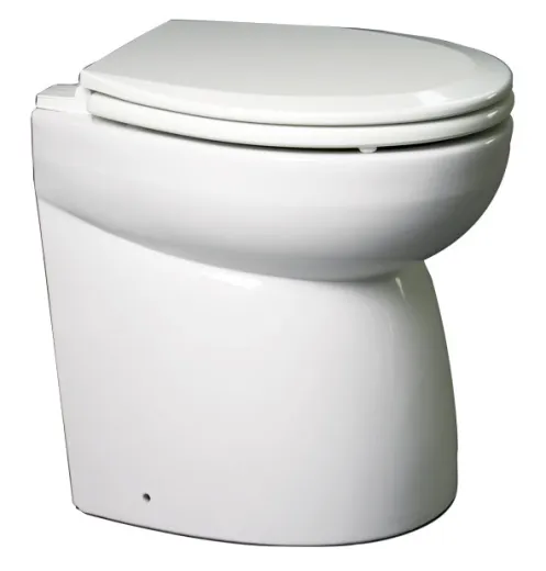 Johnson Pump Aquat Silent Premium-Electric Toilette, Standard Modell, Schräge Rückseite, 24v/10a