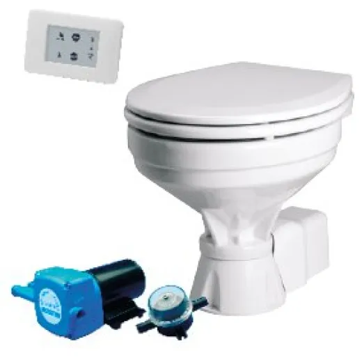 Johnson Pump Aquat Silent-Electric Toilette, 24v/7a, Kompakte Schüssel