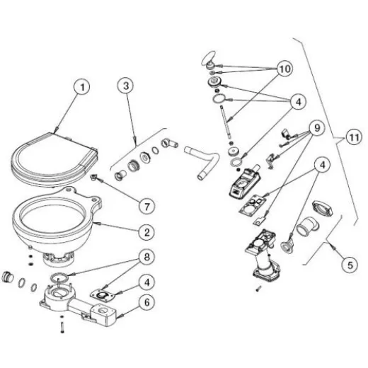 Johnson Pump Auslassbogen Mit Dichtung Für Toilette Johnson Compact Modell