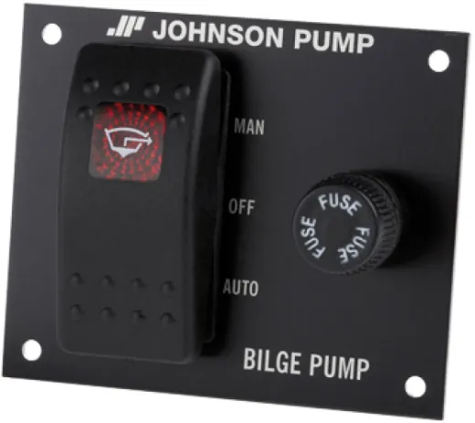 Johnson Pump Bilgepumpeschalttafel, 24v, 3-Positionen, 76x55mm, Einbautiefe 40mm, Mit Innenbeleuchtung