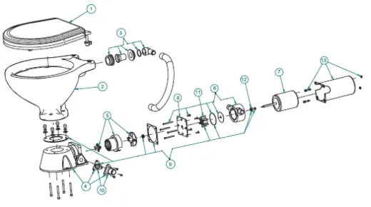 Johnson Pump Lippendichtung Für Hand- U. Standard Elektro/Space Saver Toilette