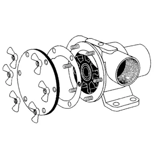 Johnson Pump Set Niro Flügelmuttern Pinwing & Gewindestütze, Satz H (6st. M8 X M6)