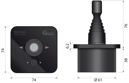 Joysticksteuerung für Bugstahlruder