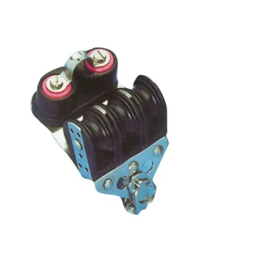 Allpa Kunststoff Dreischeibenblock (Mit Klemme), 8mm, Kugellager 28mm, Arbeitslast 150kg, Bruchlast 750kg
