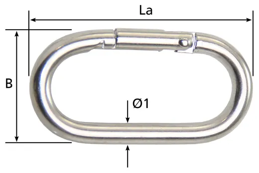 Karabinerhaken AISI316 O-Form 60mm VP=10St.