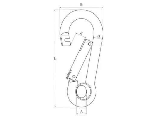 Karabinerhaken mit Auge und Lock 60mm