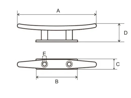 Klampe Kunststoff schwarz 73mm
