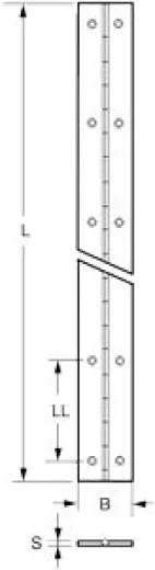 Klavierband Typ LSD-30 Edelstahl gebürstet 600mm