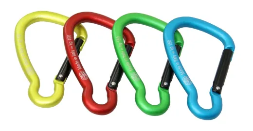 KONG Alu-Karabiner asymmetrisch 8mm rot/schwarz