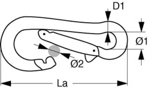 KONG Karabinerhaken asymm. AISI316 80mm