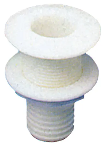 Kunststoff Borddurchlass, 5/8, Abm. A=22mm, B=15mm, C=75mm, D=43mm, E=39mm, Weiß