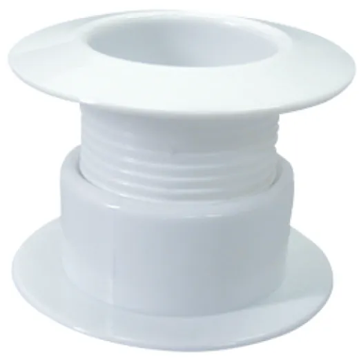 Kunststoff Borddurchlass (Schraube), Ø1-1/4, L=28-44mm, Flansch=57mm, Innenmaß=30mm
