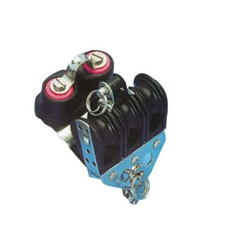 Kunststoff Dreischeibenblock (Mit Unterbügel & Klemme), 8mm, Kugellager 28mm, Arbeitslast 150kg, Bruchlast 750kg