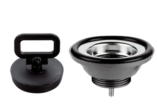 Kunststoff Gerader Abfluß, 1-1/4, Mit Niro Sieb & Gummi Stopfen