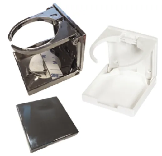 Kunststoff Getränkehalter, Klappbar, A=104mm, B=98mm, C=94mm, Verchromt