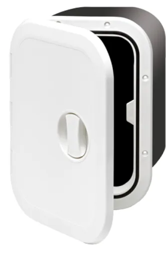 Kunststoff-Kasten, 270x373x160mm, 1x Verschluß, 180°, Weiß (Deckel + Scharniere Sind Abnehmbar)