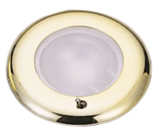 Kunststoff Led-Deckenleuchte Mit Crom Ring, Ø77.2mm, Einbau, 12-24v/1,8w, Warm White, Mit Schalter